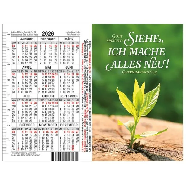 Produktbild des Artikels Jahreslosung 2026 - Doppel-Spielkartenkalender (Kalender)