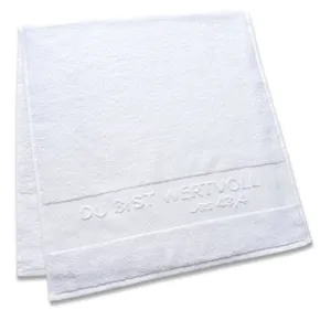 Produktbild des Artikels Dusch- und Badetuch "Du bist wertvoll" - weiß ()