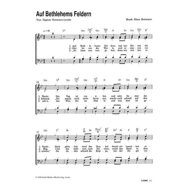 Produktbild des Artikels Auf Bethlehems Feldern (Noten - Download)
