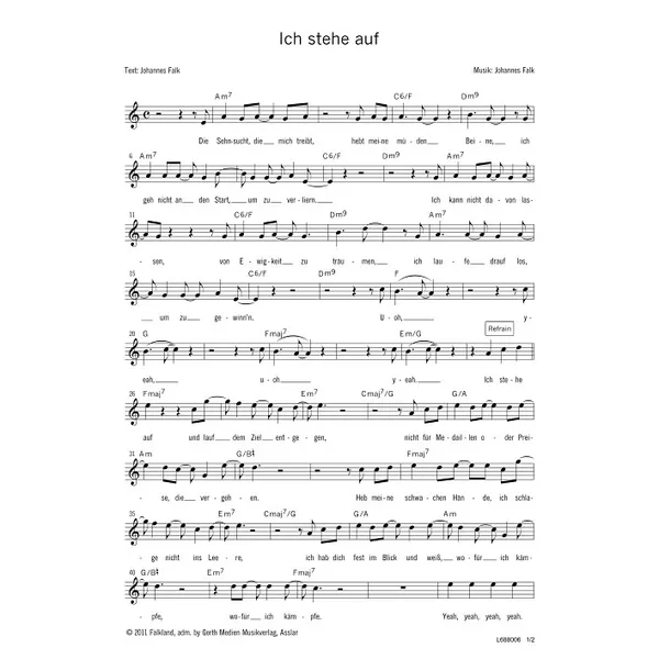 Produktbild des Artikels Ich stehe auf (Noten - Download)