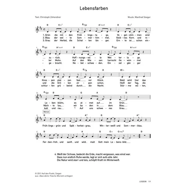Produktbild des Artikels Lebensfarben (Noten - Download)