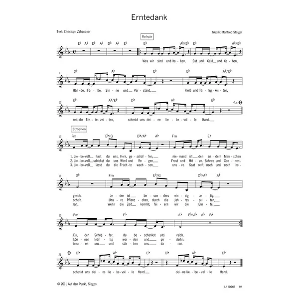 Produktbild des Artikels Erntedank (Noten - Download)