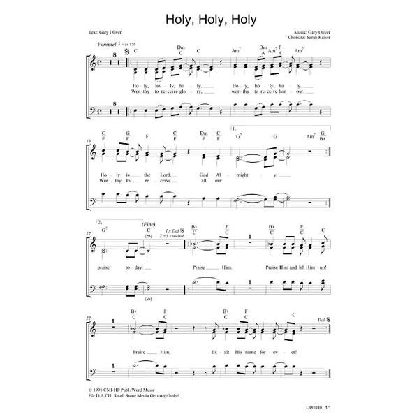 Produktbild des Artikels Holy, Holy, Holy (Noten - Download)