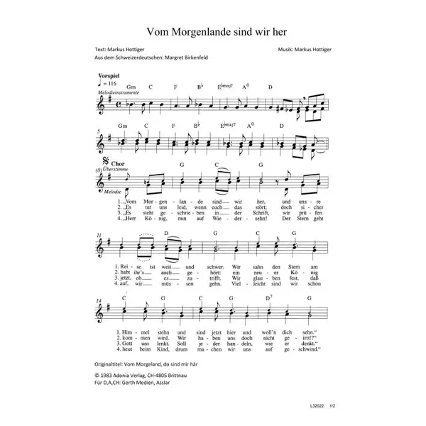 Produktbild des Artikels Vom Morgenlande sind wir her (Noten - Download)