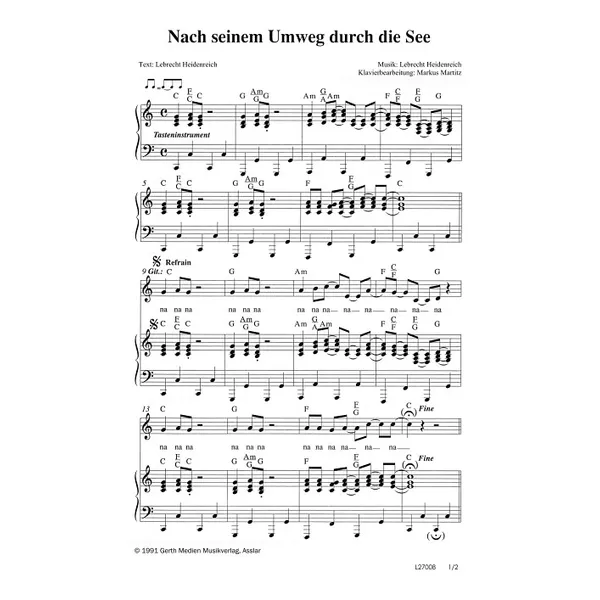 Produktbild des Artikels Nach seinem Umweg durch die See (Noten - Download)