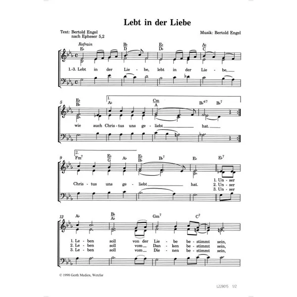 Produktbild des Artikels Lebt in der Liebe (Noten - Download)