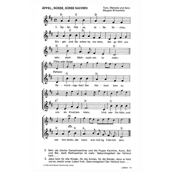 Produktbild des Artikels Äpfel, Nüsse, Süsse Sachen (Noten - Download)