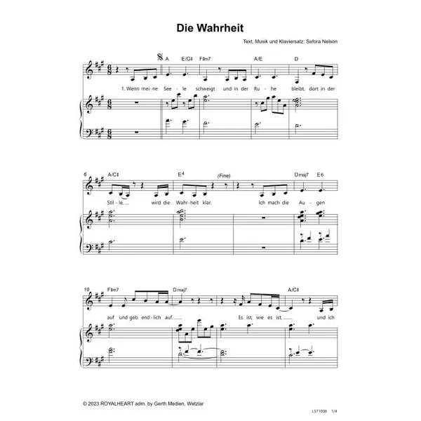 Produktbild des Artikels Die Wahrheit (Noten - Download)