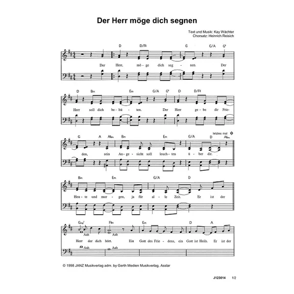 Produktbild des Artikels Der Herr möge dich segnen (Noten - Download)