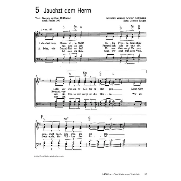 Produktbild des Artikels Jauchzt dem Herrn (Noten - Download)