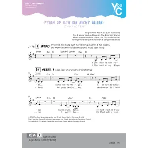 Produktbild des Artikels Psalm 23 (Ich bin nicht allein) (Noten - Download)