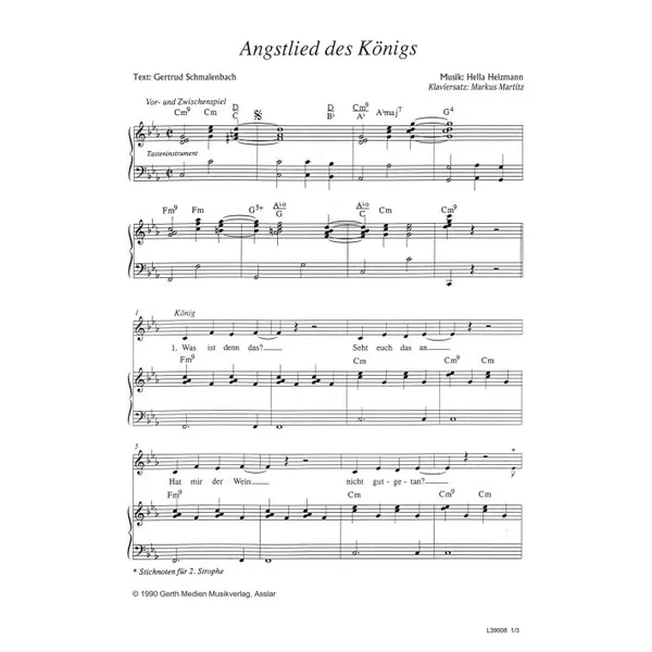 Produktbild des Artikels Angstlied des Königs (Noten - Download)