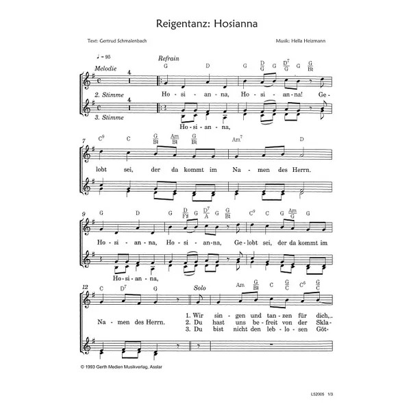 Produktbild des Artikels Reigentanz: Hosianna (Noten - Download)