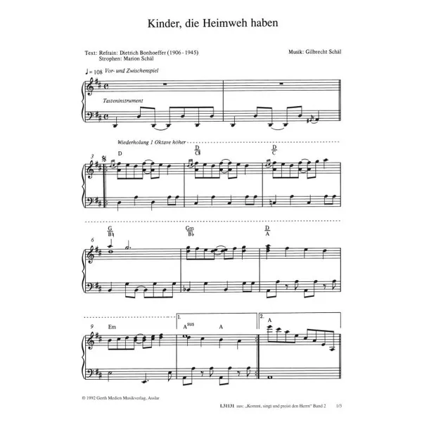 Produktbild des Artikels Kinder, die Heimweh haben (Noten - Download)