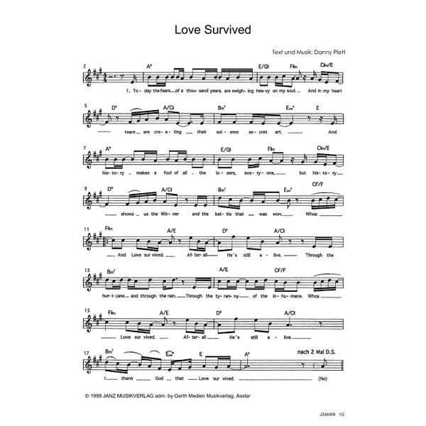 Produktbild des Artikels Love Survived (Noten - Download)