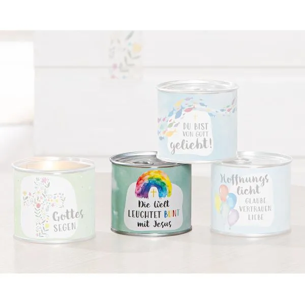 Produktbild des Artikels Duftkerze in Metalldose "Regenbogen" ()