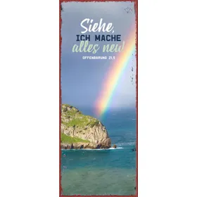 Produktbild des Artikels Jahreslosung 2026 - Metallschild lang "Regenbogen" ()
