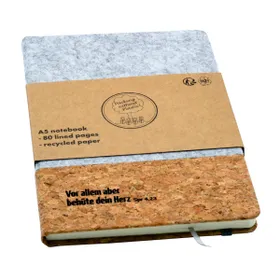 Produktbild des Artikels Notizbuch "Kork & Filz Herz" A5 (Schreibwaren)