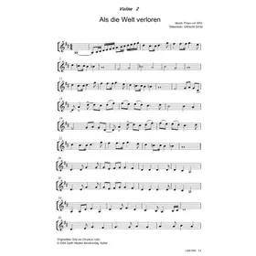 Produktbild des Artikels Als die Welt verloren (Violine 2) (Noten - Download)