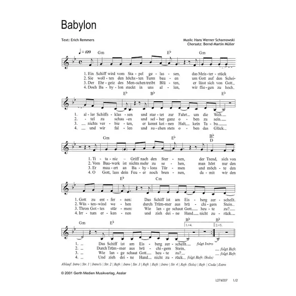 Produktbild des Artikels Babylon (Noten - Download)