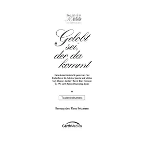 Produktbild des Artikels Gelobt sei, der da kommt (Klavier) (Noten - Download)