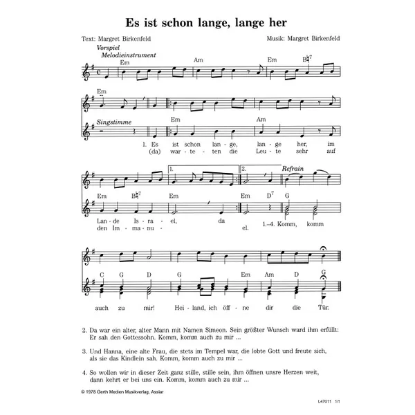 Produktbild des Artikels Es ist schon lange, lange her (Noten - Download)