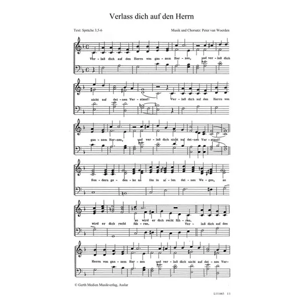 Produktbild des Artikels Verlass dich auf den Herrn (Noten - Download)