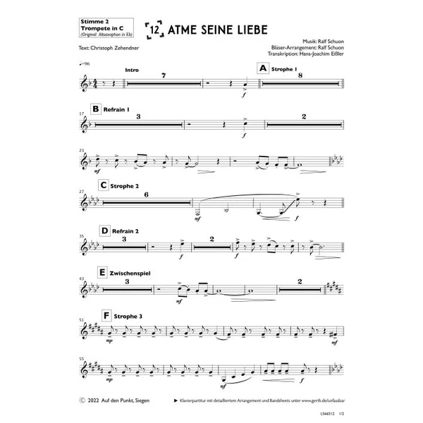 Produktbild des Artikels Atme seine Liebe (Trompete in C) (Noten - Download)