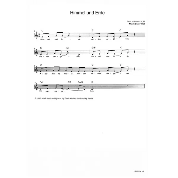 Produktbild des Artikels Himmel und Erde (Noten - Download)