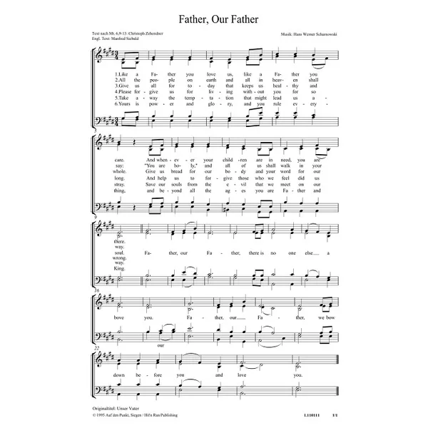 Produktbild des Artikels Father, Our Father (Noten - Download)
