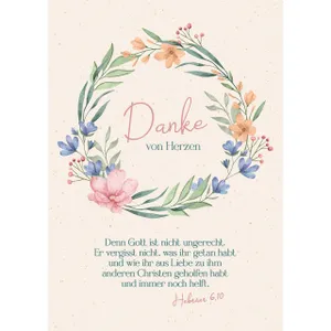 Produktbild des Artikels Postkarten: Danke von Herzen, 4 Stück (Schreibwaren)