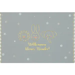 Produktbild des Artikels Faltkarte "Willkommen kleines Wunder!" (Schreibwaren)