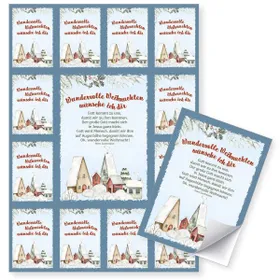 Produktbild des Artikels Aufkleber-Gruß-Karten: Wundervolle Weihnachten, 4 Stück (Schreibwaren)
