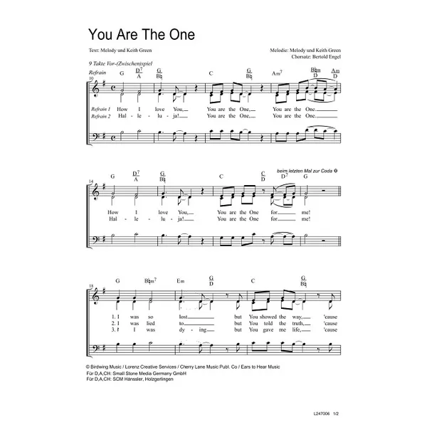 Produktbild des Artikels You Are The One (Noten - Download)