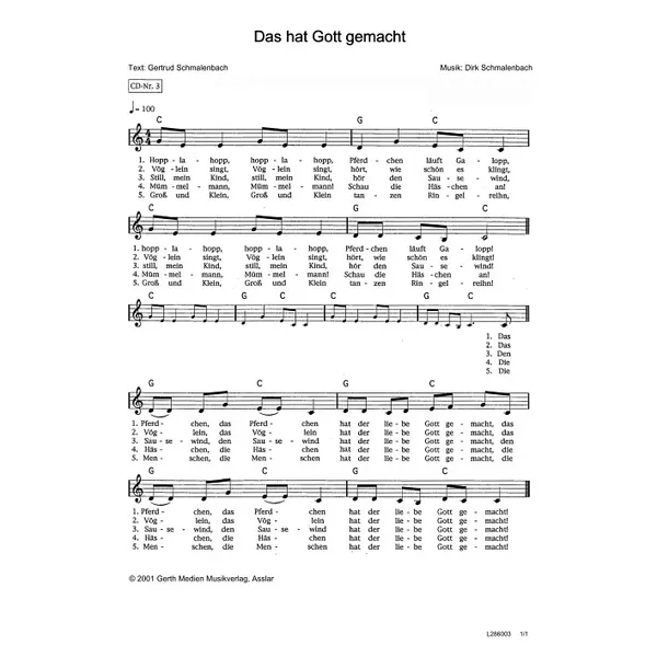 Produktbild des Artikels Das hat Gott gemacht (Noten - Download)