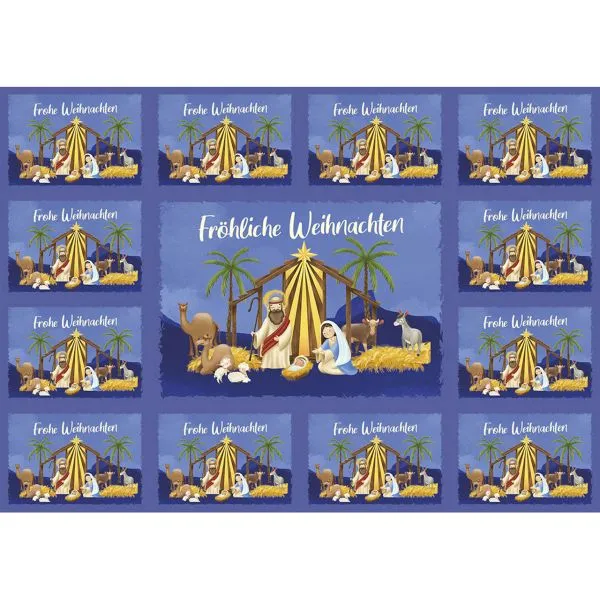 Produktbild des Artikels Aufkleber-Gruß-Karten: Fröhliche Weihnachten, 4 Stück (Schreibwaren)