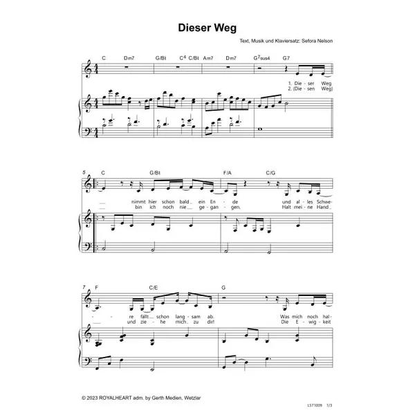 Produktbild des Artikels Dieser Weg (Noten - Download)