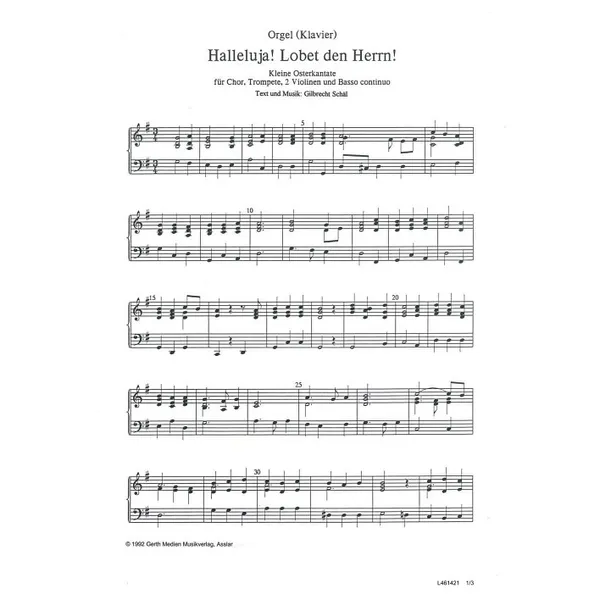 Produktbild des Artikels Halleluja! Lobet den Herrn (Orgel/Klavier) (Noten - Download)