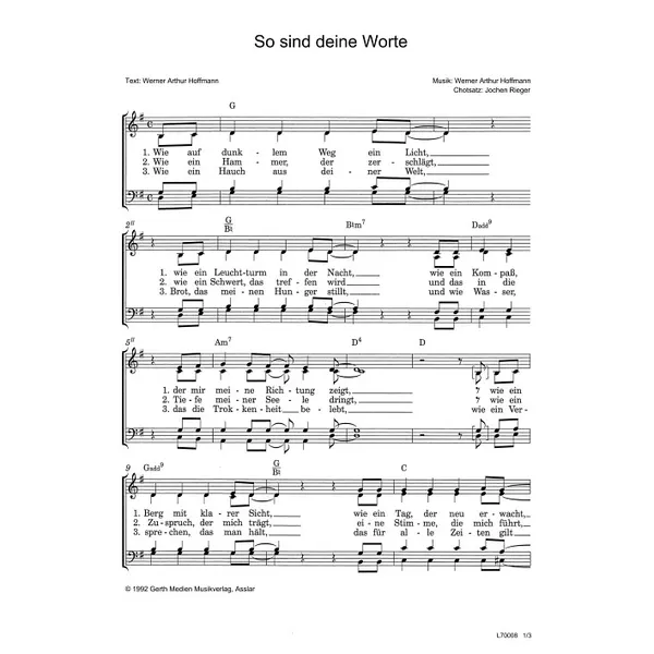 Produktbild des Artikels So sind deine Worte (Noten - Download)