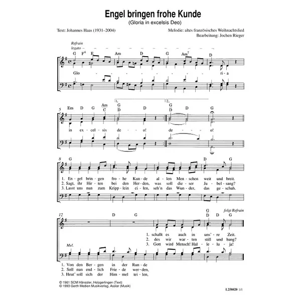 Produktbild des Artikels Engel bringen frohe Kunde (Noten - Download)