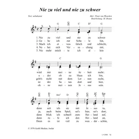 Produktbild des Artikels Nie zu viel und nie zu schwer (Noten - Download)