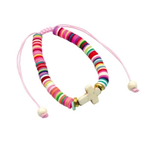 Produktbild des Artikels Armband "Kreuzperle" - rosa ()