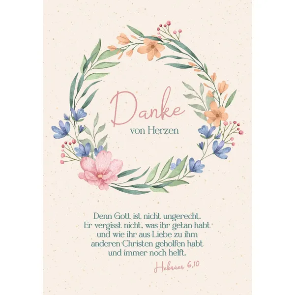 Produktbild des Artikels Postkarten: Danke von Herzen, 4 Stück (Schreibwaren)