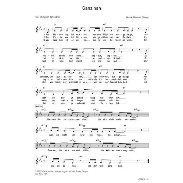 Produktbild des Artikels Ganz nah (Noten - Download)