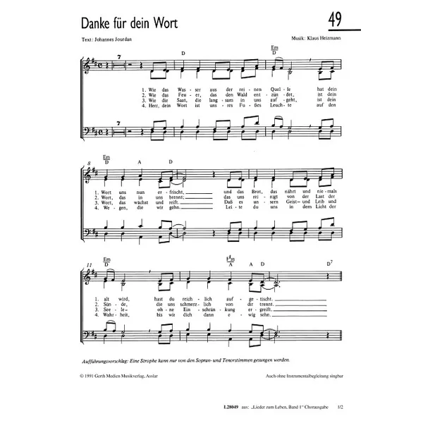 Produktbild des Artikels Danke für dein Wort (Noten - Download)