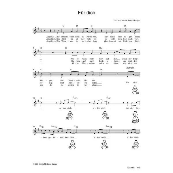 Produktbild des Artikels Für dich (Noten - Download)