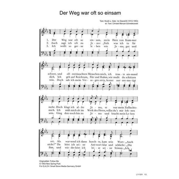 Produktbild des Artikels Der Weg war oft so einsam (Noten - Download)