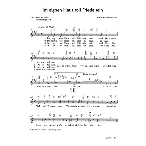 Produktbild des Artikels Im eignen Haus soll Friede sein (Noten - Download)