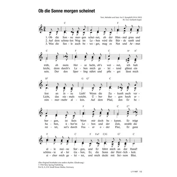 Produktbild des Artikels Ob die Sonne morgen scheinet (Noten - Download)