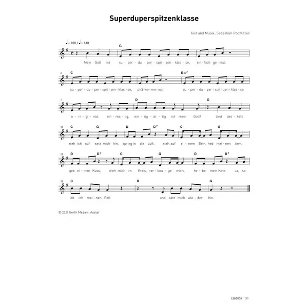 Produktbild des Artikels Superduperspitzenklasse (Noten - Download)